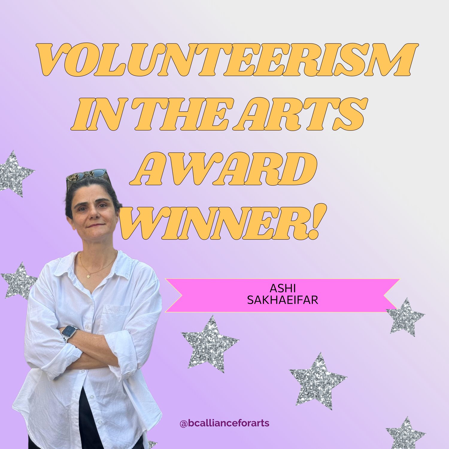 Winner of the 2024 Volunteerism within the Arts Award — BC Alliance for Arts + Tradition